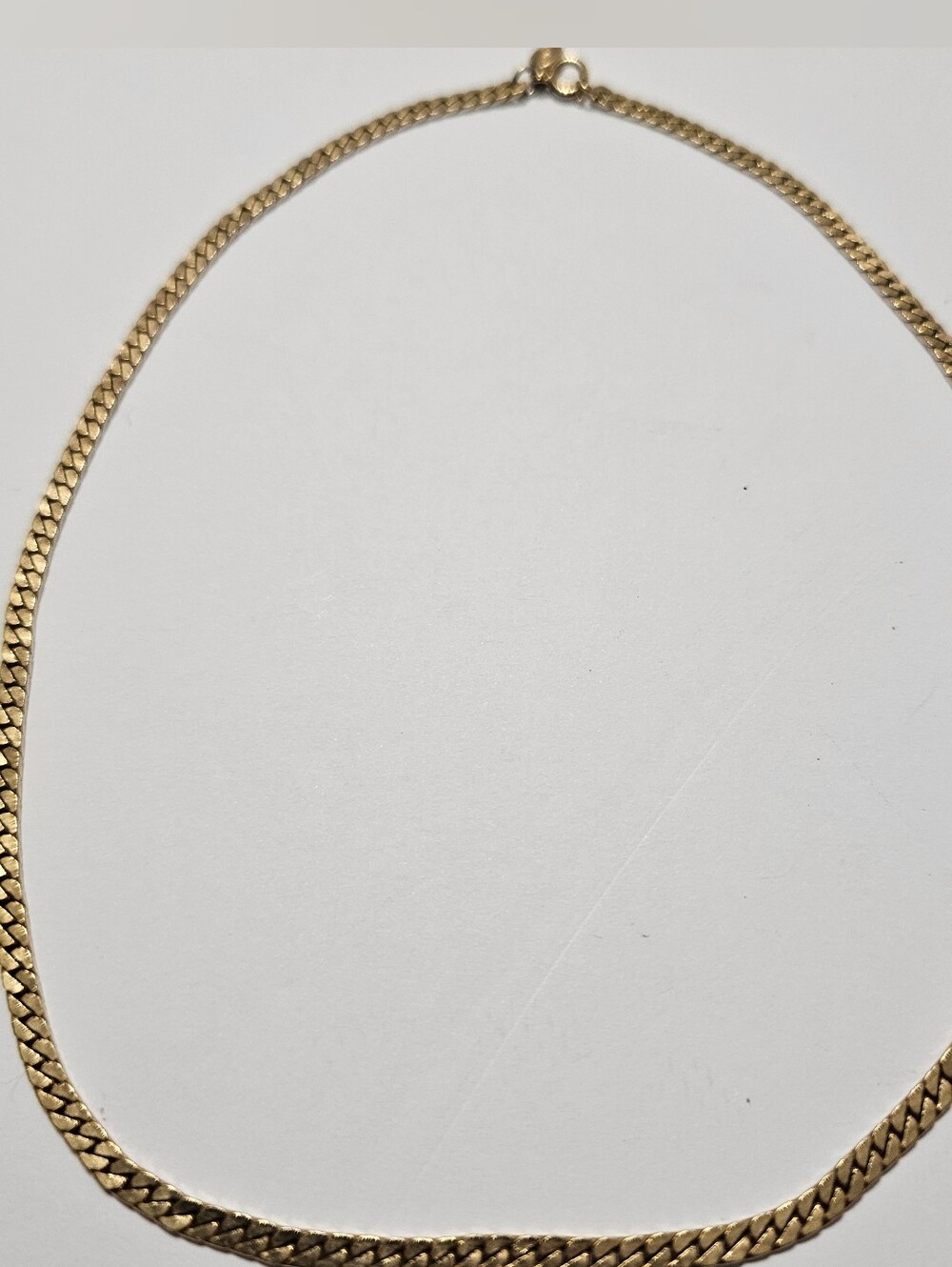 Vintage Avon Gold Tone Herringbone Curb Chain Necklace 16" - Women Accessories